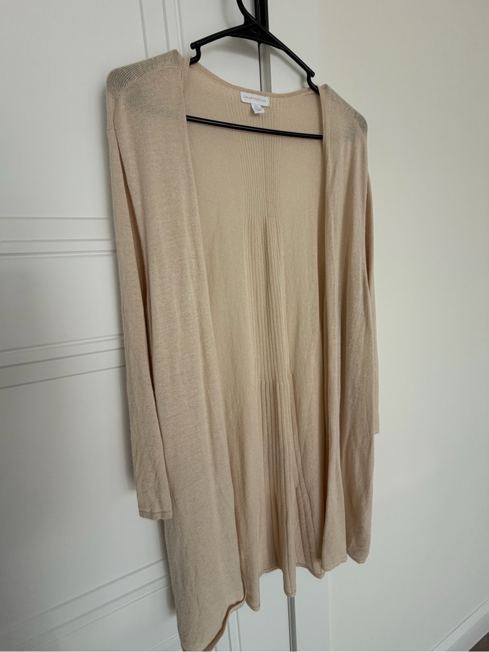 Charter Club Beige Cream Lightweight Sweater Cardigan Size XXL